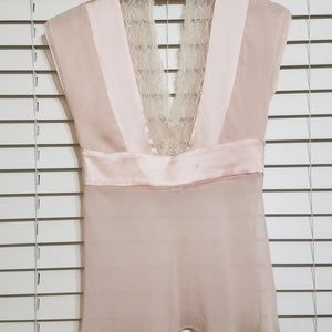 Diane Von Furstenburg silk and lace top